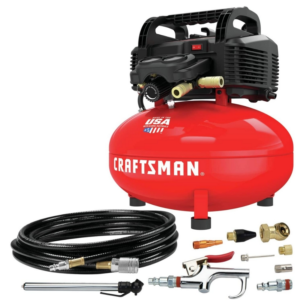 CRAFTSMAN-Air-Compressor-6-Gallon-Pancake-Oil-Free-with-13-Piece-Accessory-Kit-CMEC6150K-1